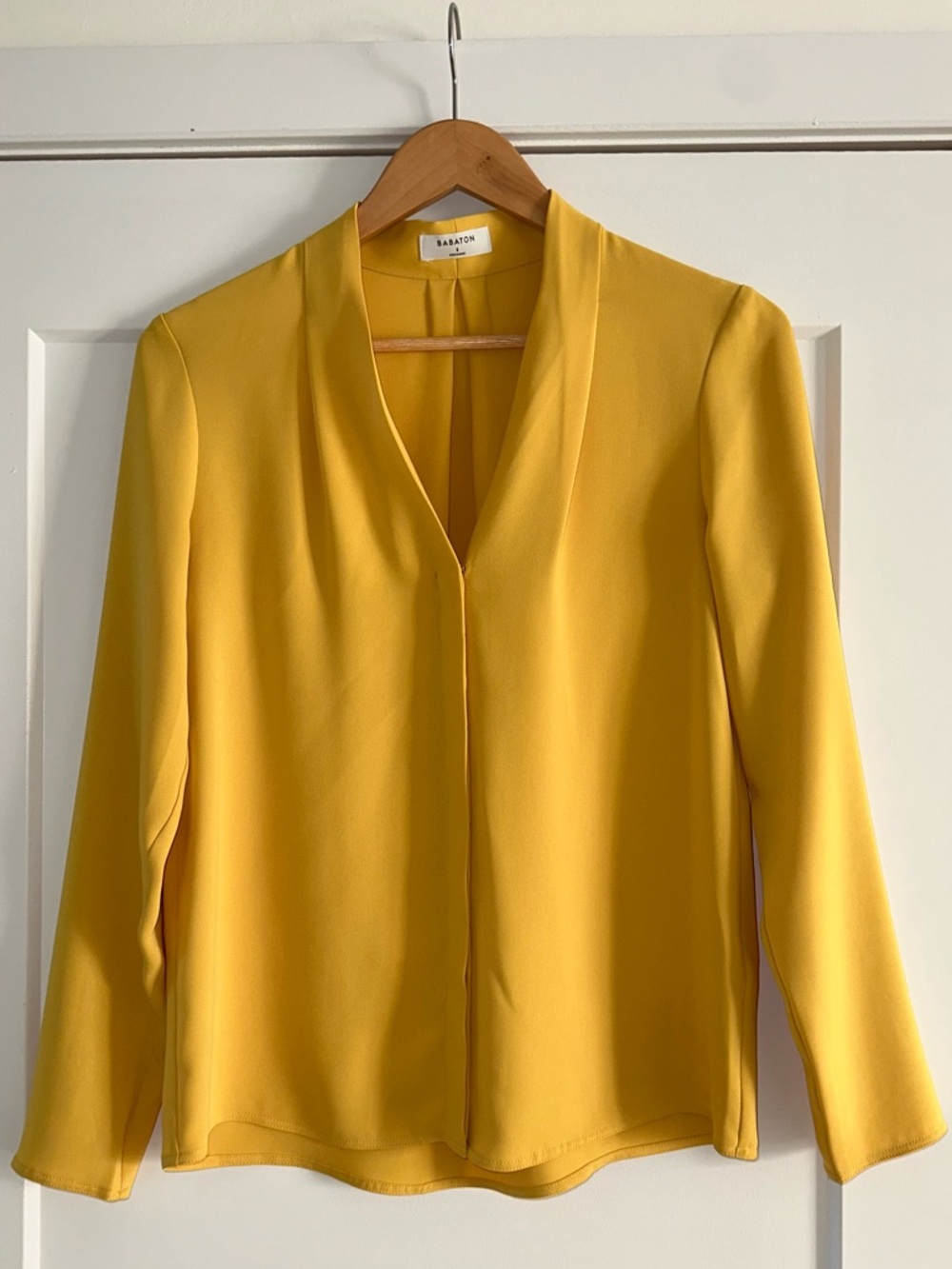 Babaton Murphy Blouse - Mustard Yellow - Size Small